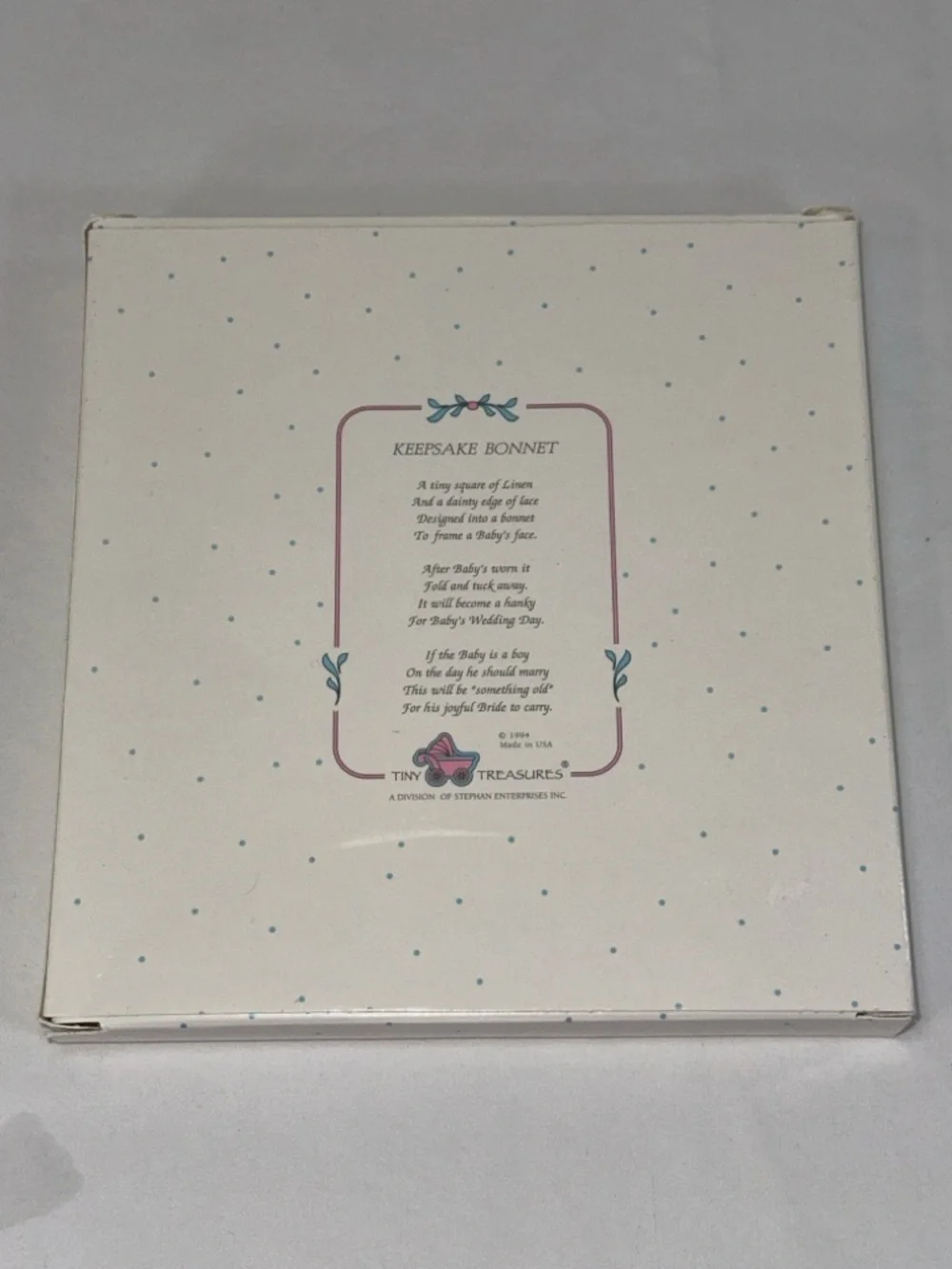 Tiny Treasures Heirloom Baby Bonnet Gift Set Lace Ribbon Christening Baptism
